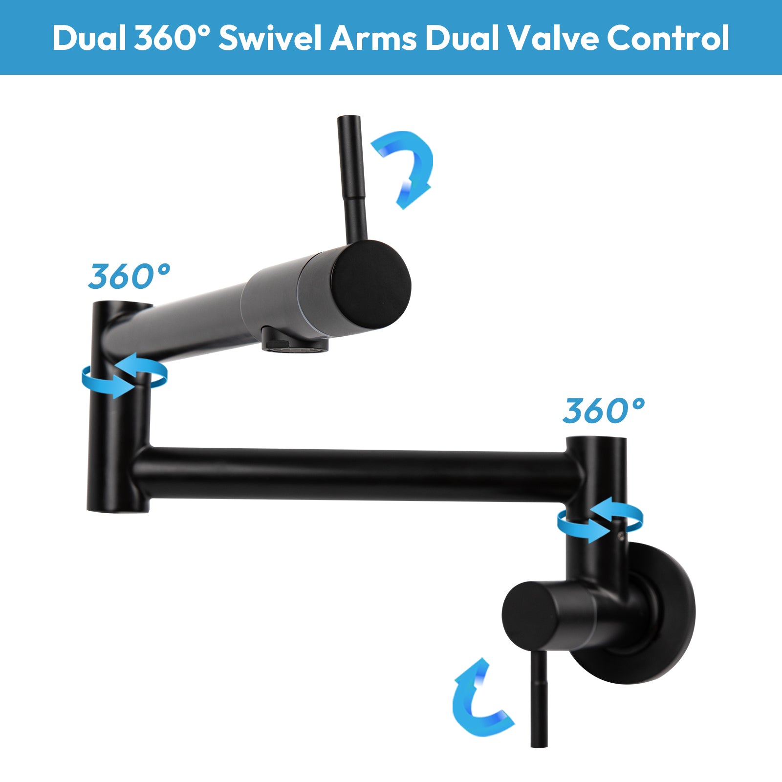 Besdor Pot Filler Faucet Stainless Steel Matte Black