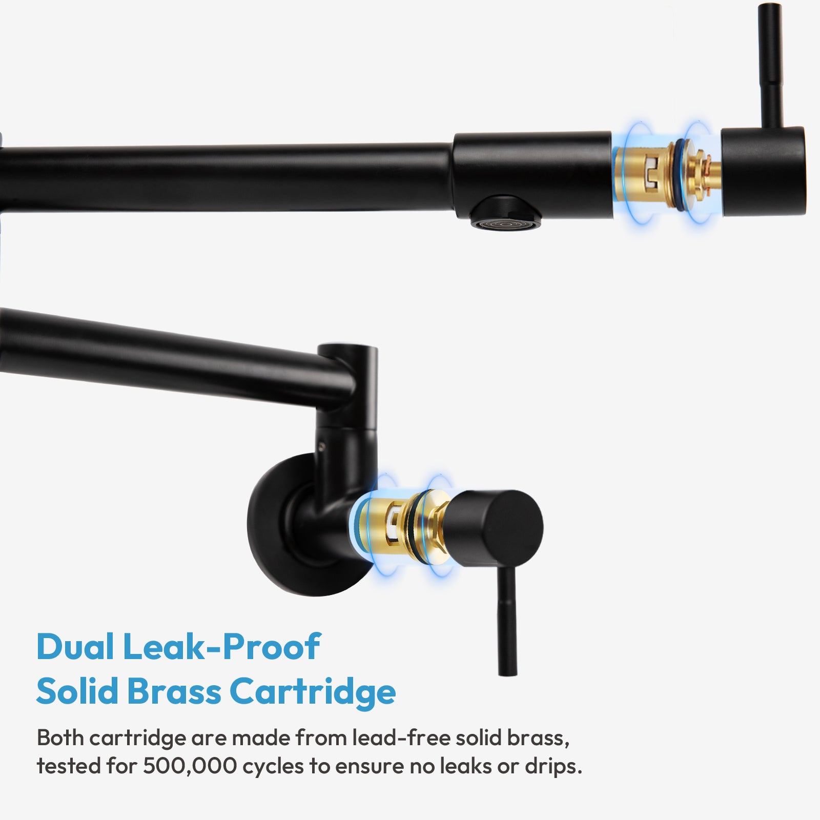 Besdor Pot Filler Faucet Stainless Steel Matte Black