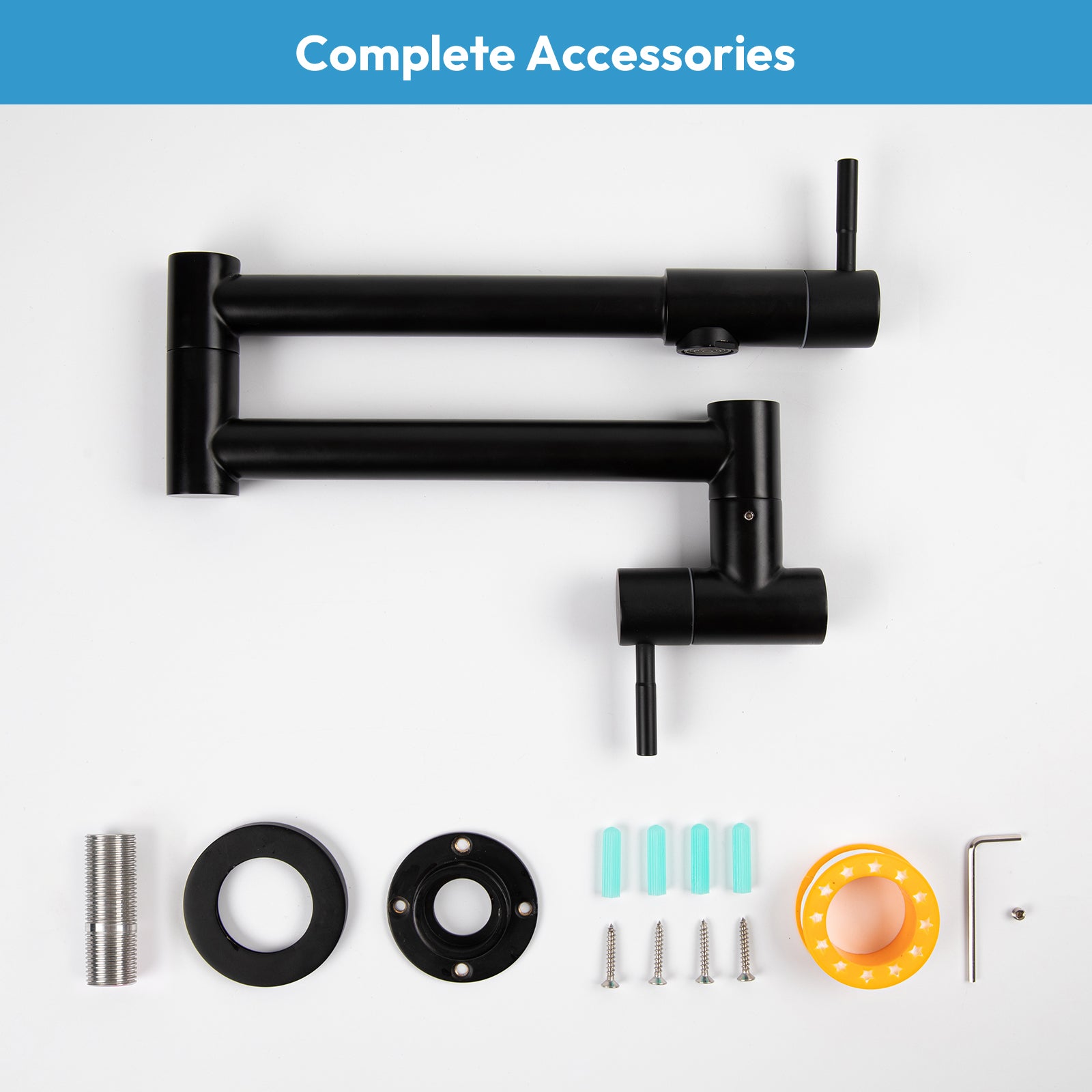 Besdor Pot Filler Faucet Stainless Steel Matte Black