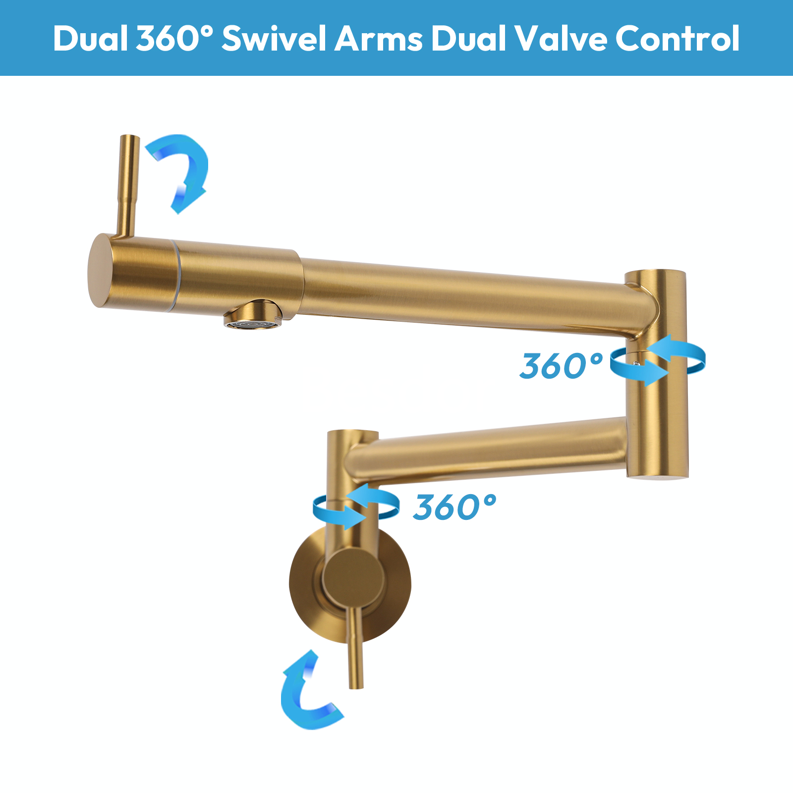 Besdor Pot Filler Faucet Stainless Steel Polished Gold