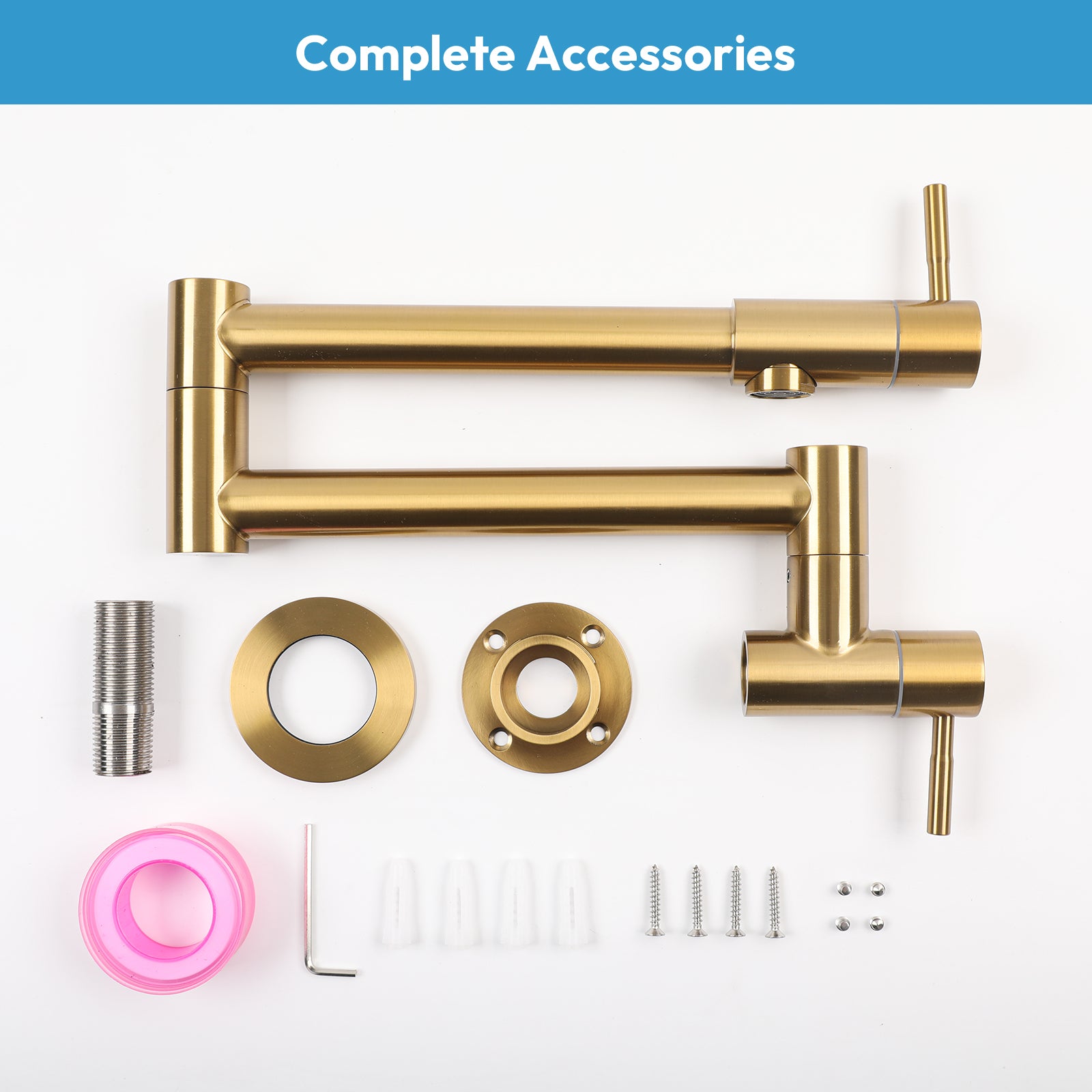 Besdor Pot Filler Faucet Stainless Steel Polished Gold