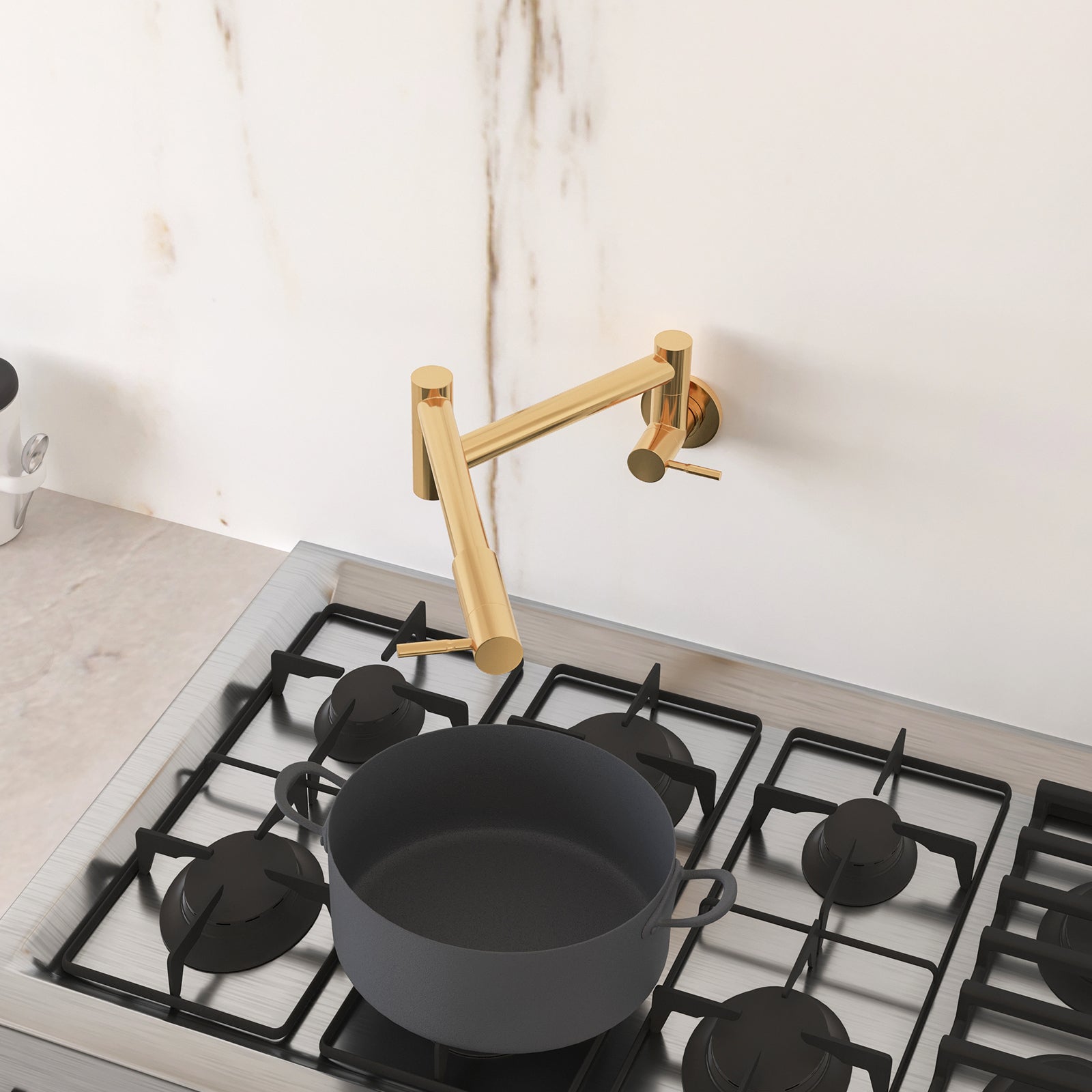 Besdor Pot Filler Faucet Stainless Steel Polished Gold