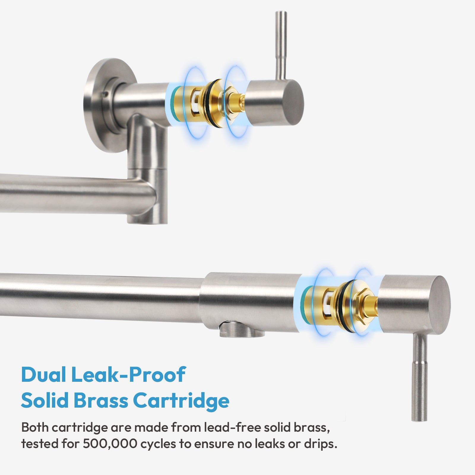 Besdor Upside Down Design Pot Filler Faucet Brushed Nickel