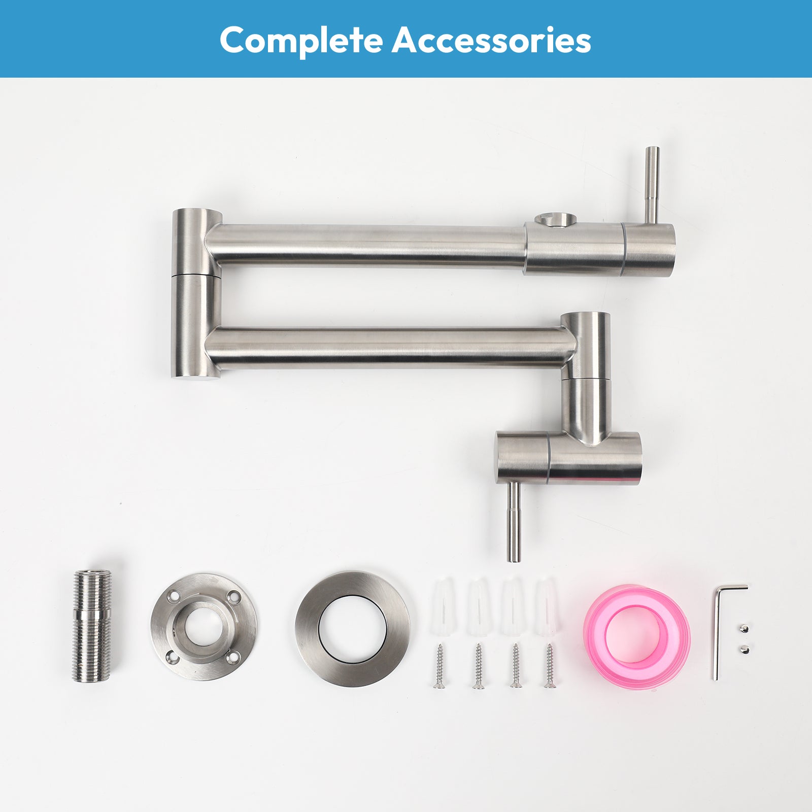 Besdor Upside Down Design Pot Filler Faucet Brushed Nickel