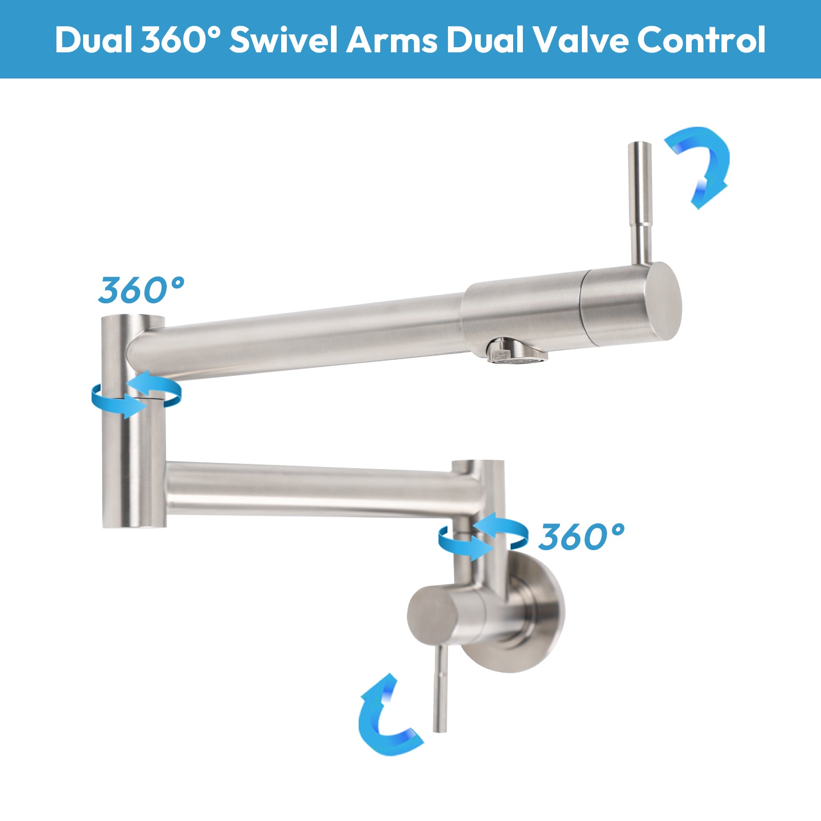 Besdor Pot Filler Faucet Stainless Steel Brushed Nickel