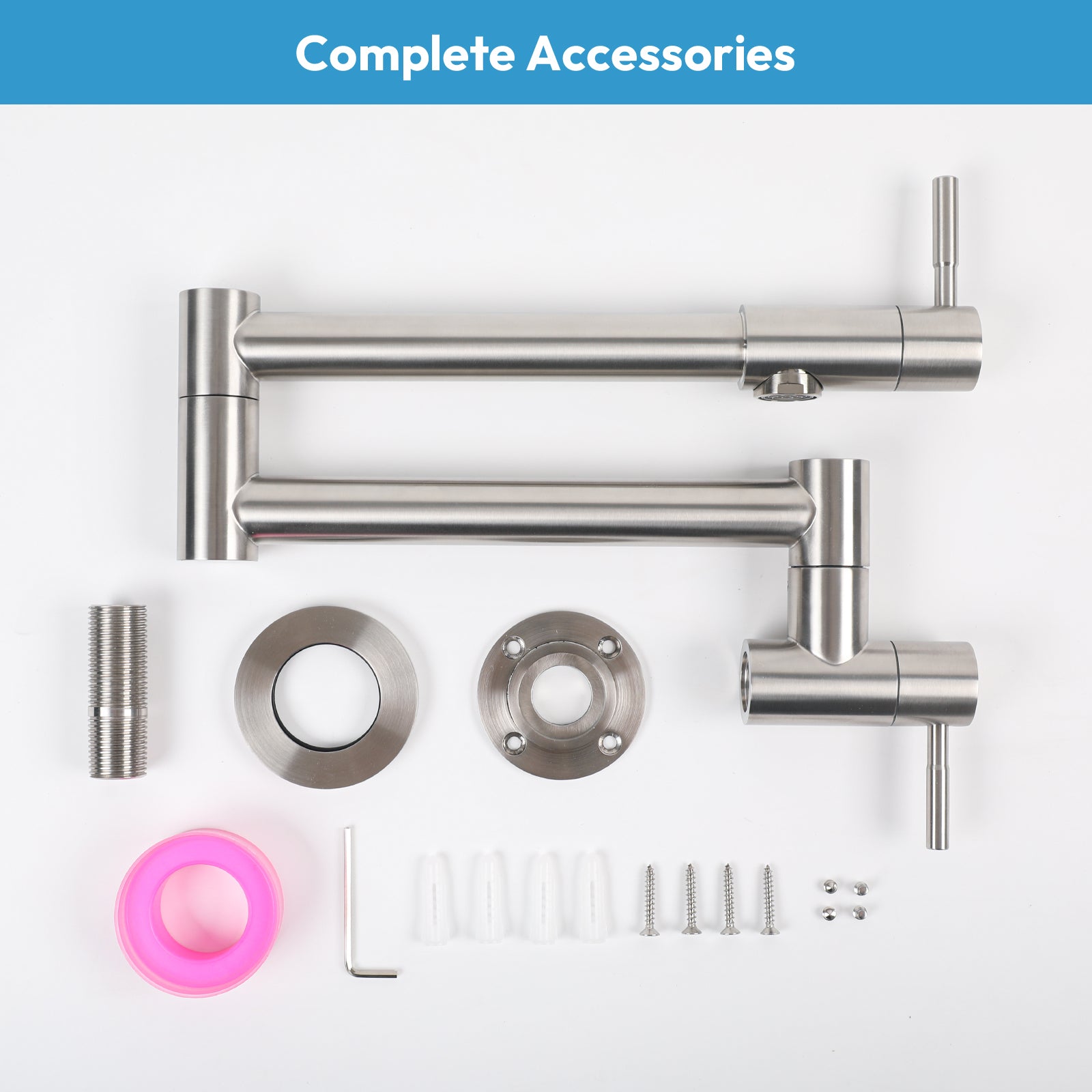 Besdor Pot Filler Faucet Stainless Steel Brushed Nickel