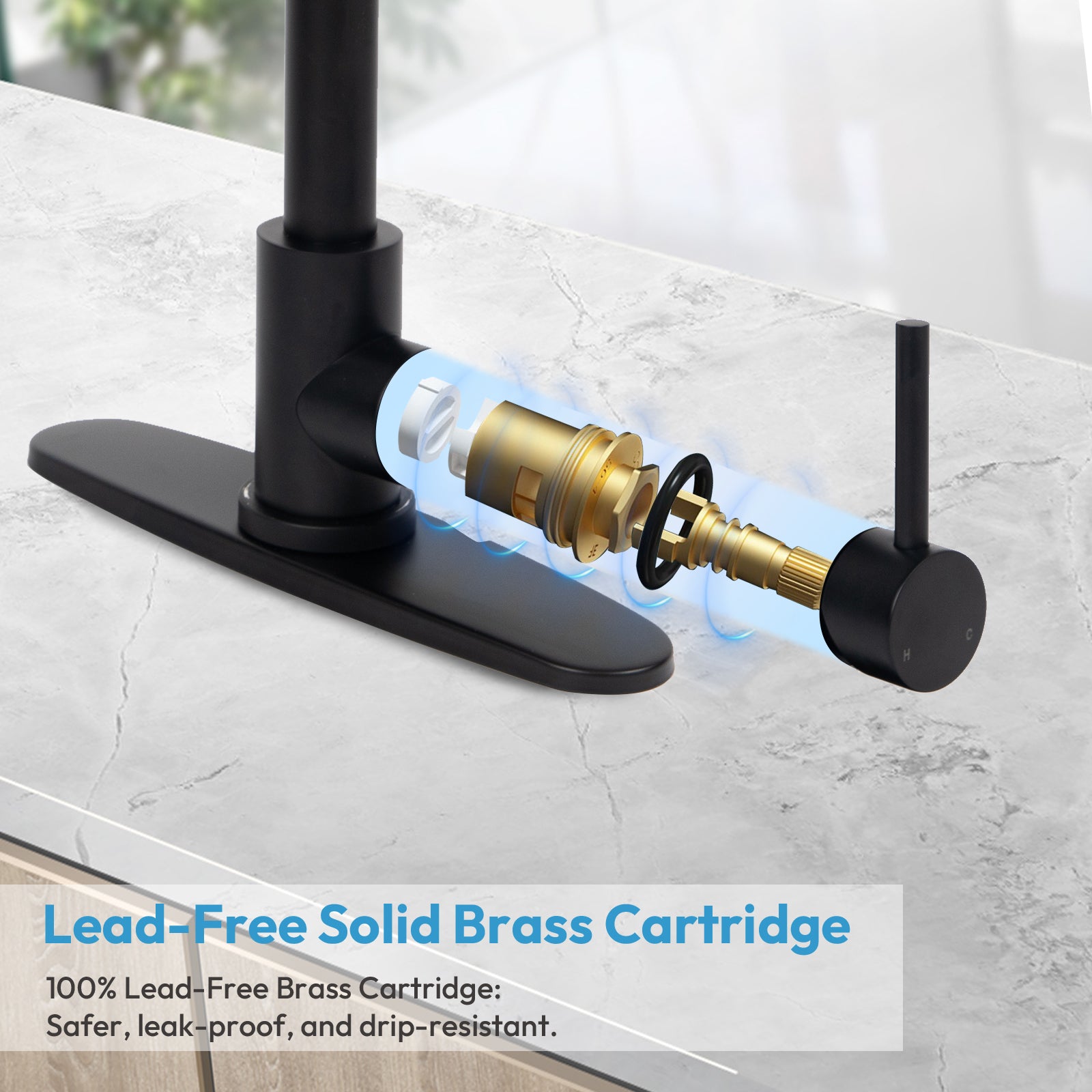 Besdor Commercial Pull Down Kitchen Faucet with Pot Filler Matte Black