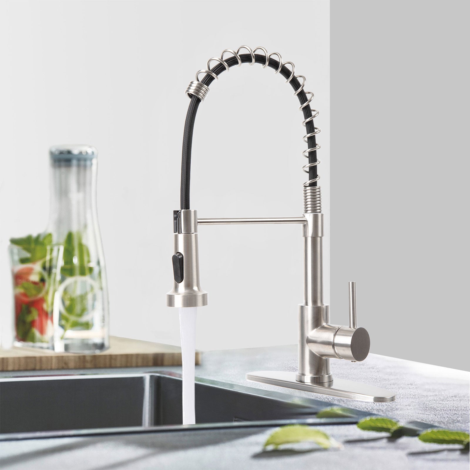 Besdor Kitchen Faucet With Pull Down Sprayer Spring Faucet