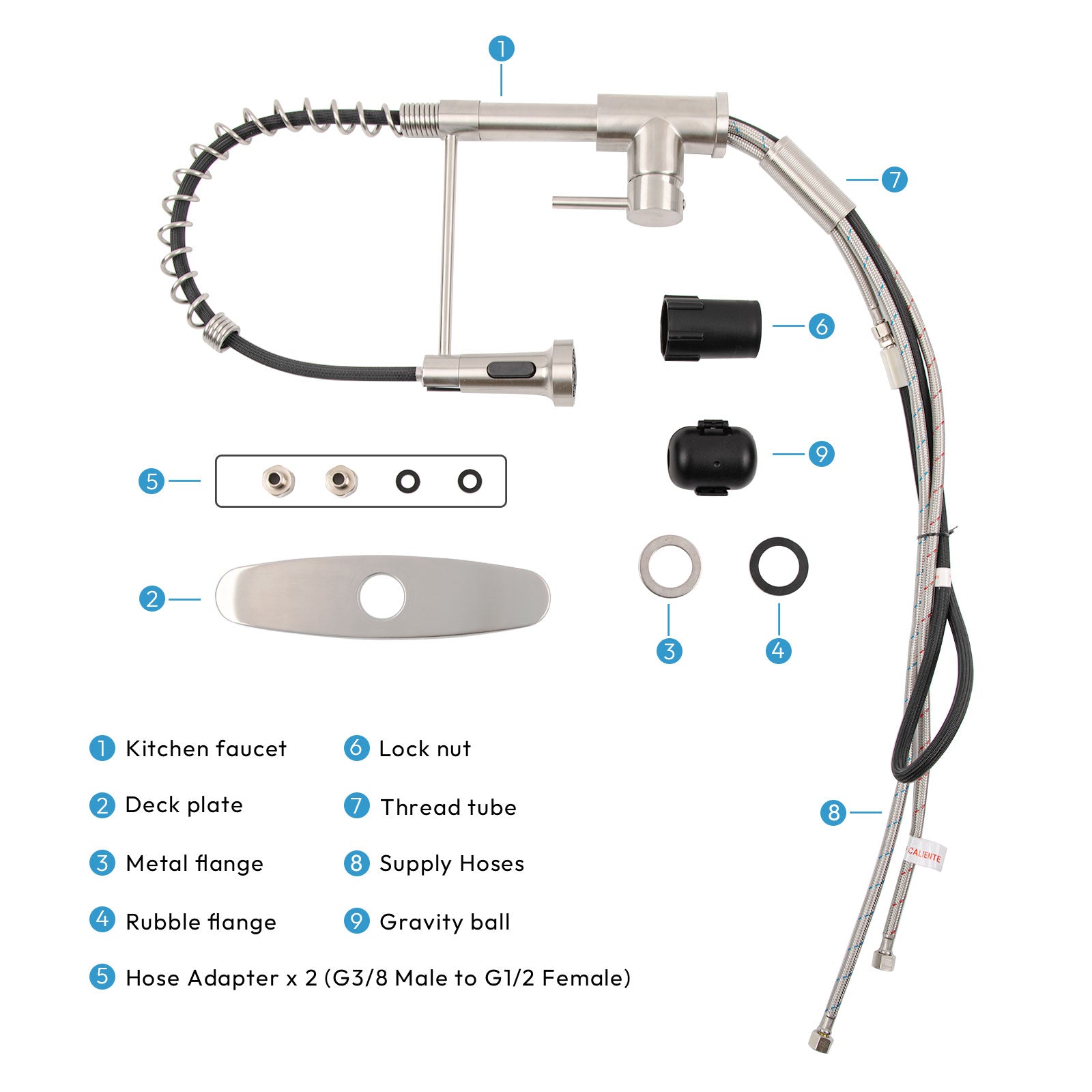 Besdor Kitchen Faucet With Pull Down Sprayer Spring Faucet