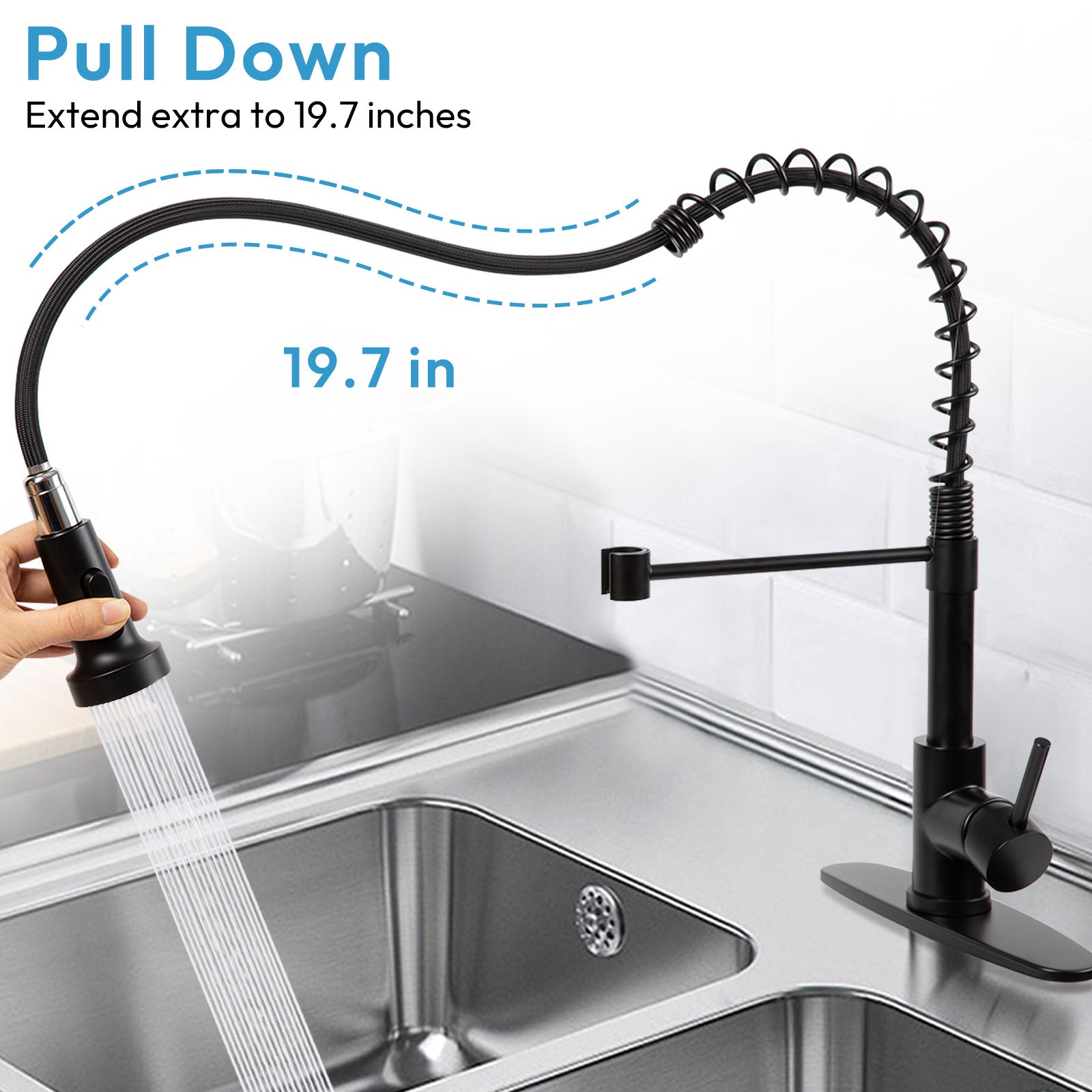 Besdor Kitchen Faucet With Pull Down Sprayer Spring Faucet