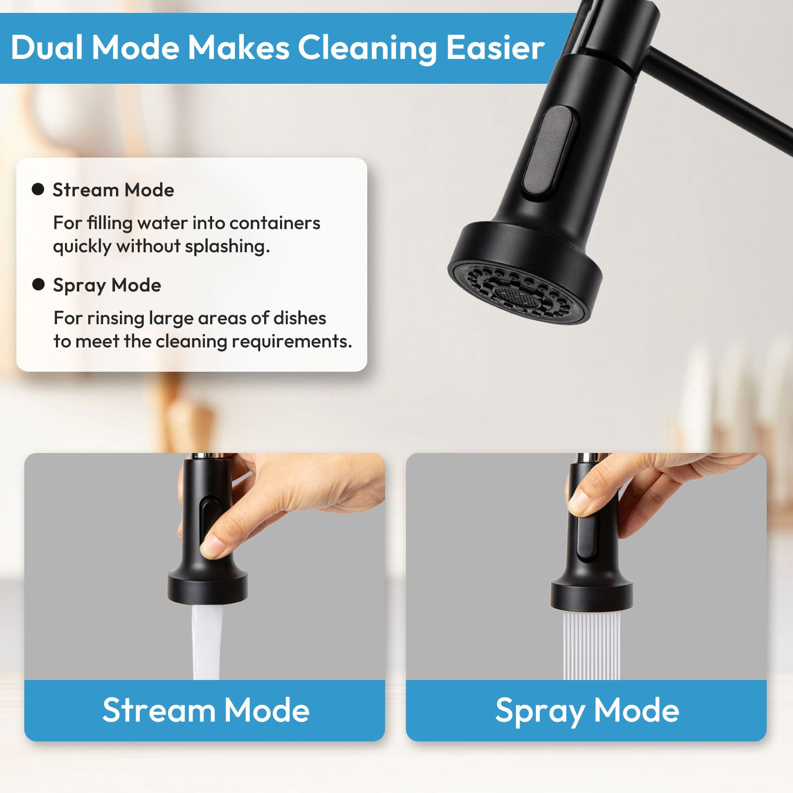 Besdor Kitchen Faucet With Pull Down Sprayer Spring Faucet