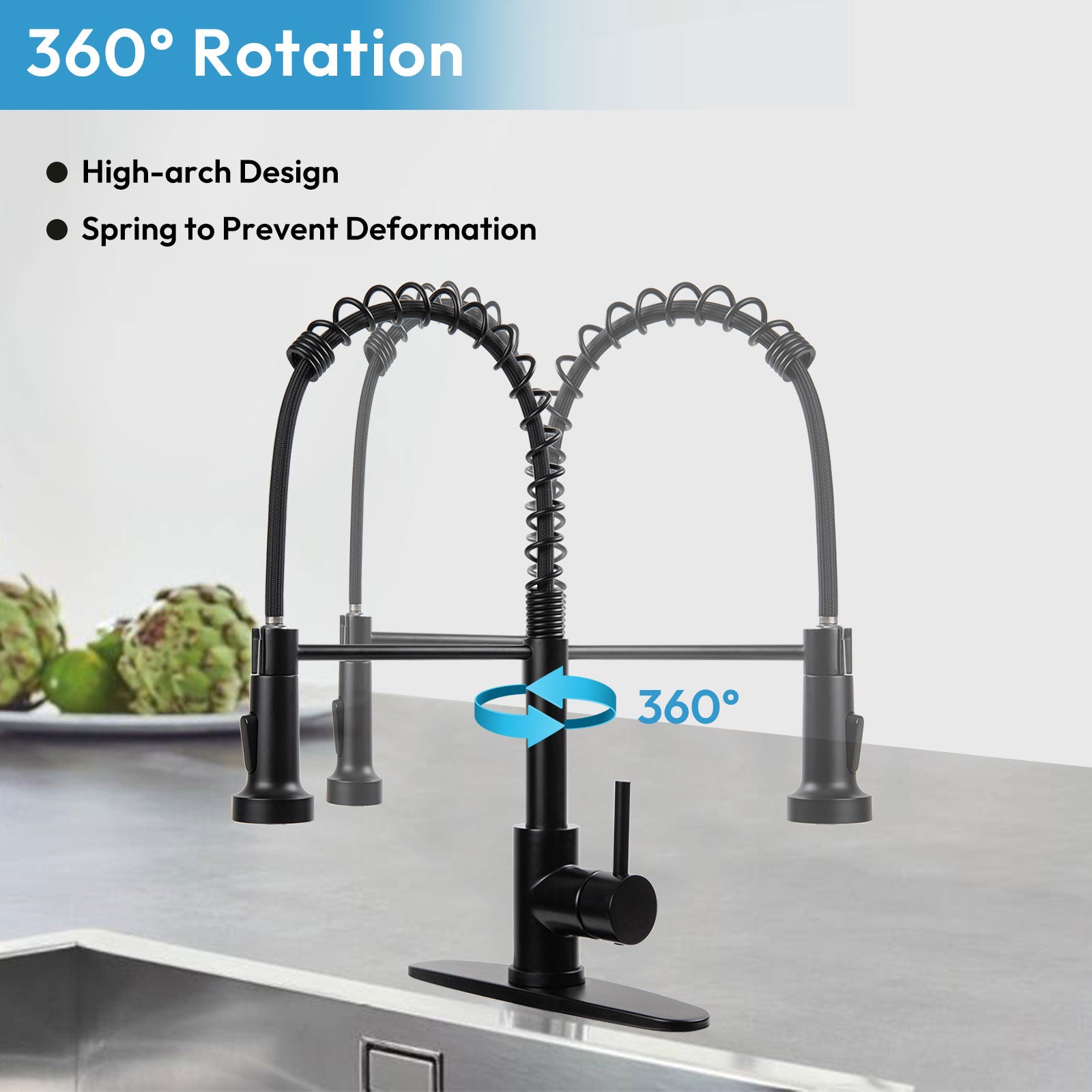Besdor Kitchen Faucet With Pull Down Sprayer Spring Faucet