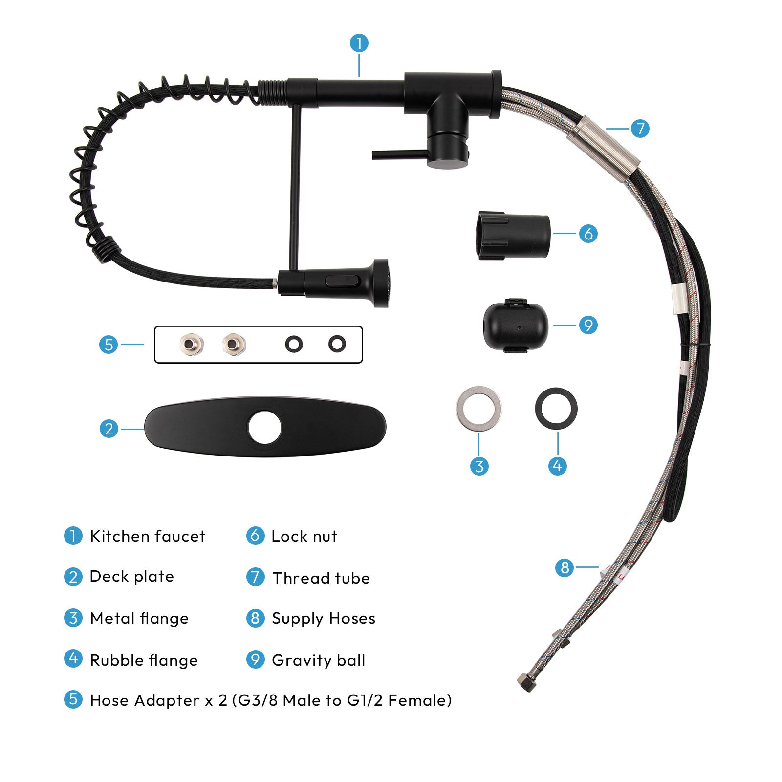 Besdor Kitchen Faucet With Pull Down Sprayer Spring Faucet