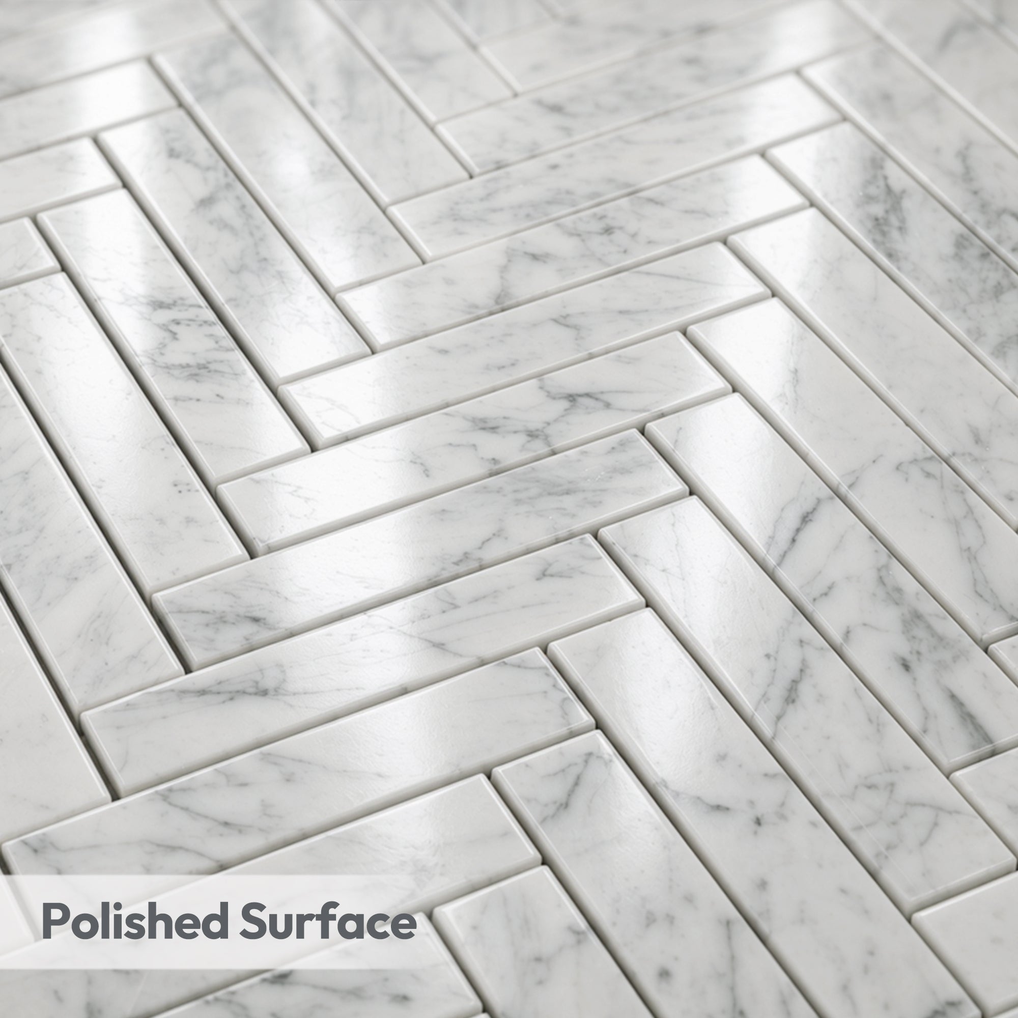 Carrara White Natural Marble Mosaic Tile, Polished, 5 Sheets