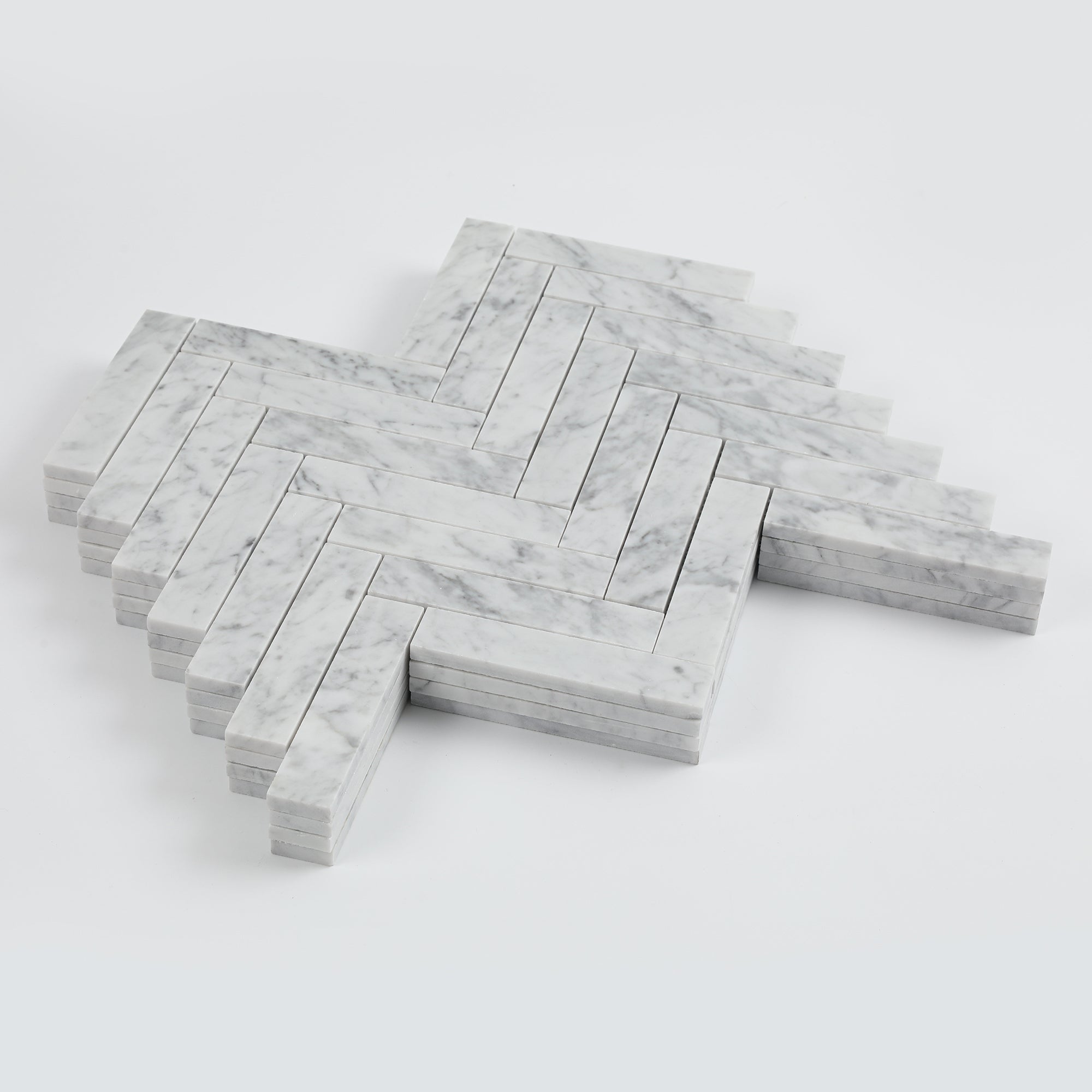 Carrara White Natural Marble Mosaic Tile, Polished, 5 Sheets