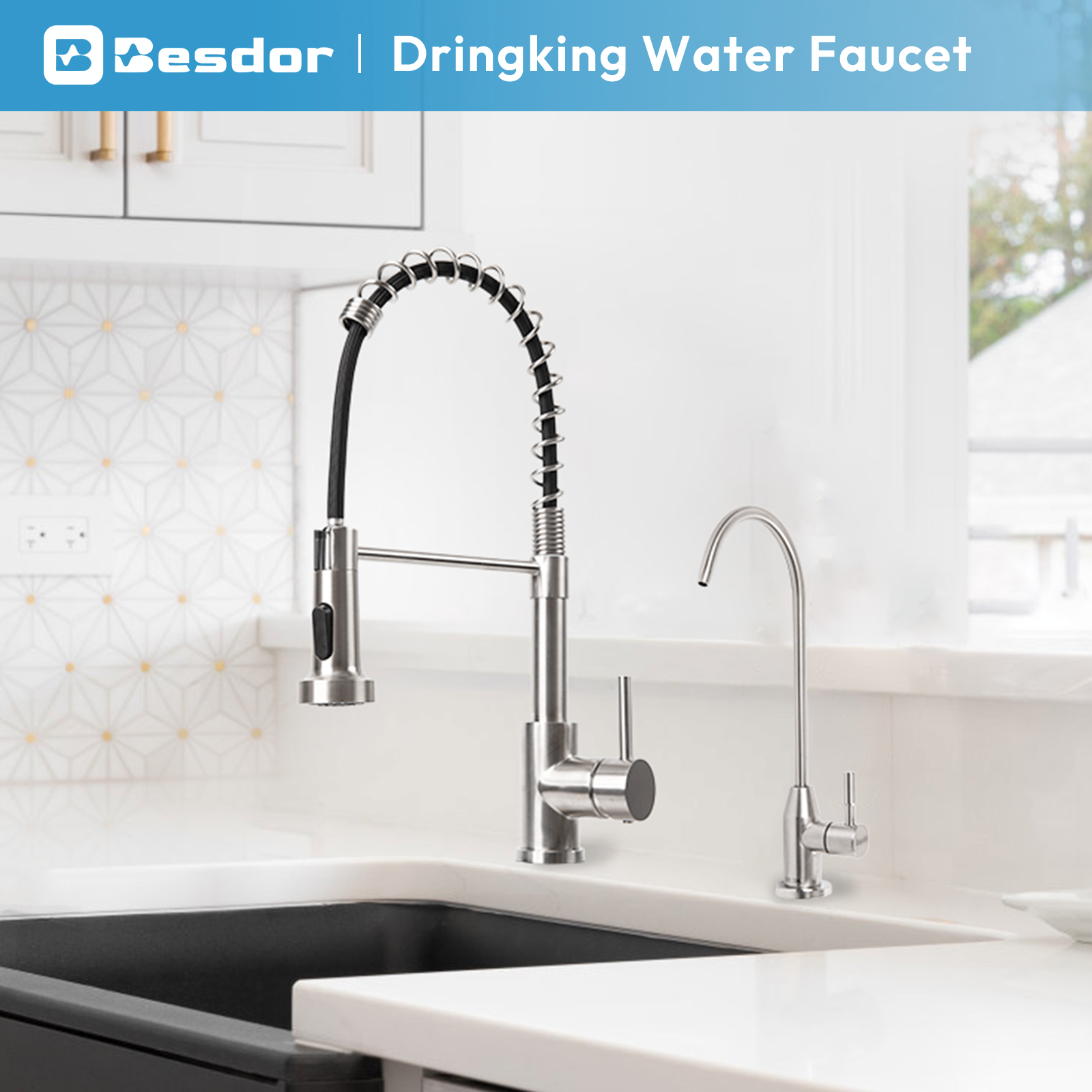 Besdor WF1 Water Filter Faucet, Reverse Osmosis Faucet for Drinking Water Filtration Systems
