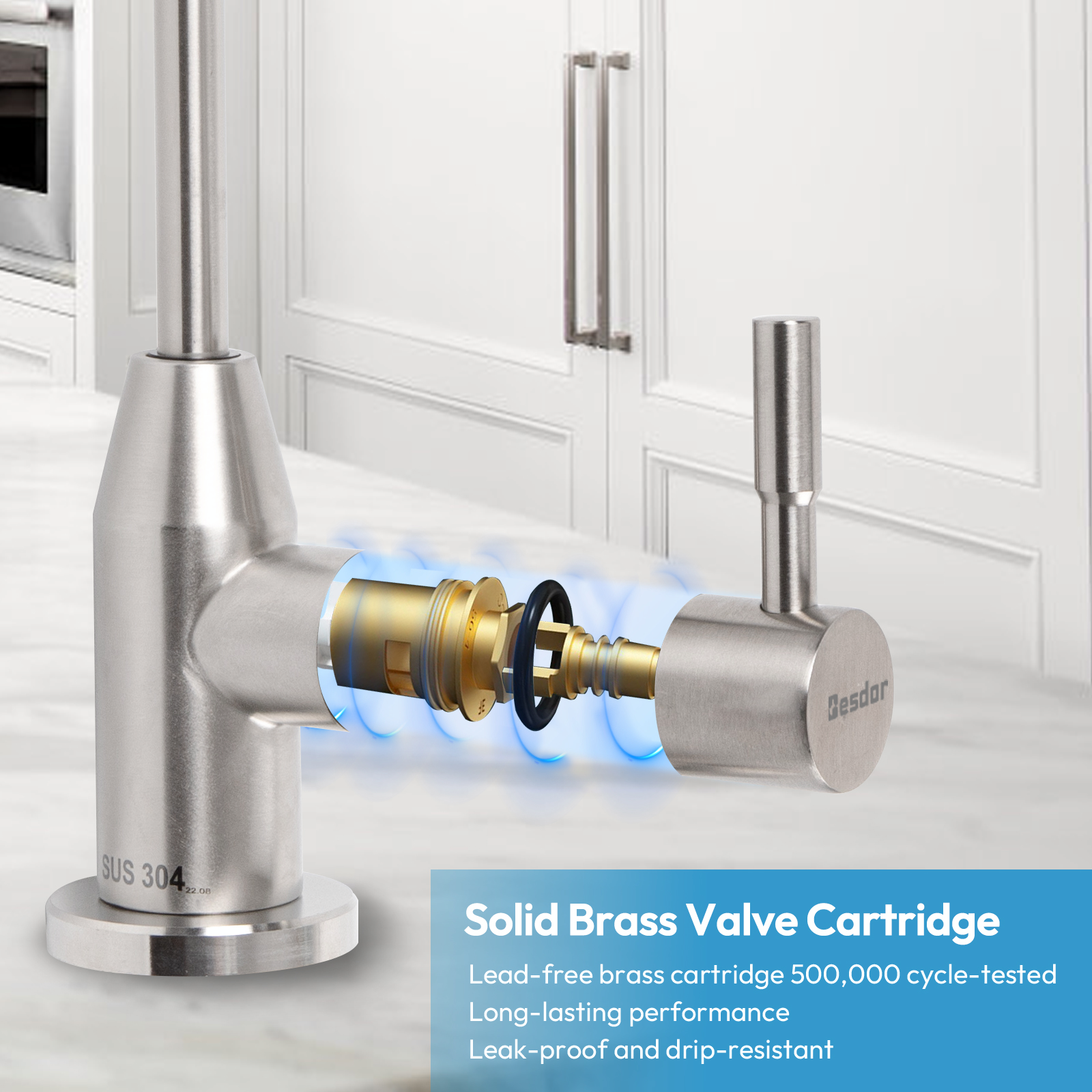 Besdor WF1 Water Filter Faucet, Reverse Osmosis Faucet for Drinking Water Filtration Systems