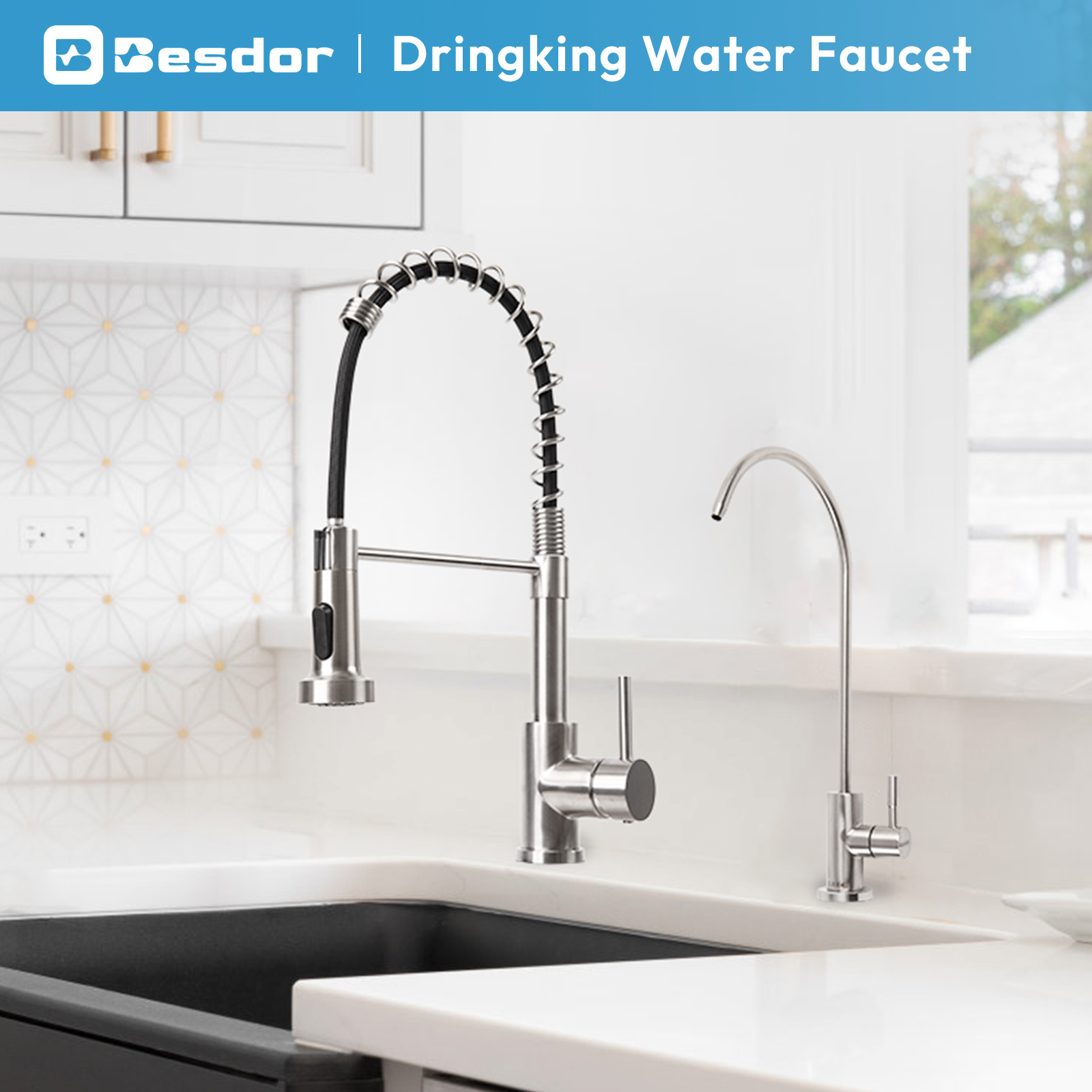 Besdor WF2 Water Filter Faucet, Reverse Osmosis Faucet for Drinking Water Filtration Systems