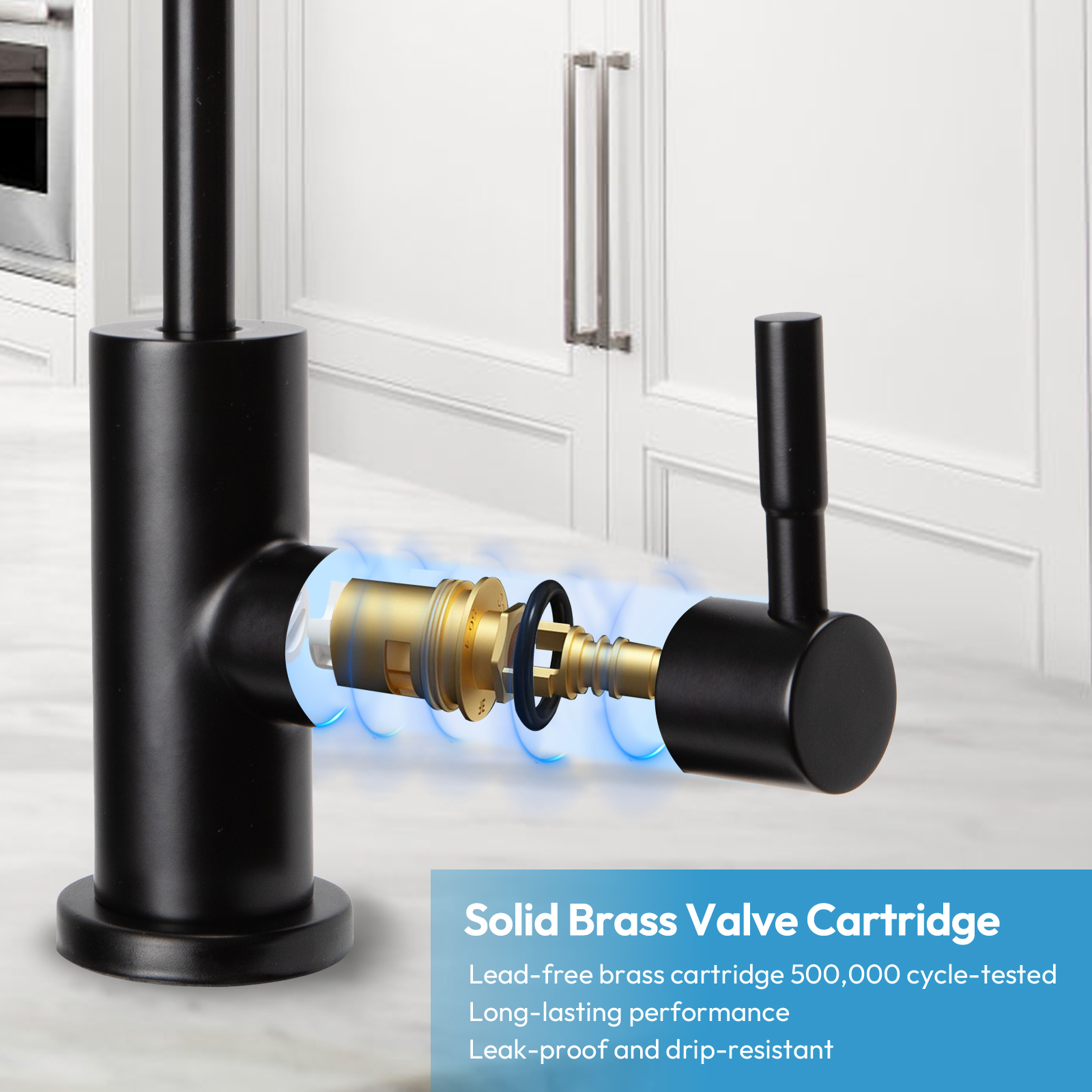 Besdor WF4 Water Filter Faucet, Reverse Osmosis Faucet for Drinking Water Filtration Systems (Matte Black)