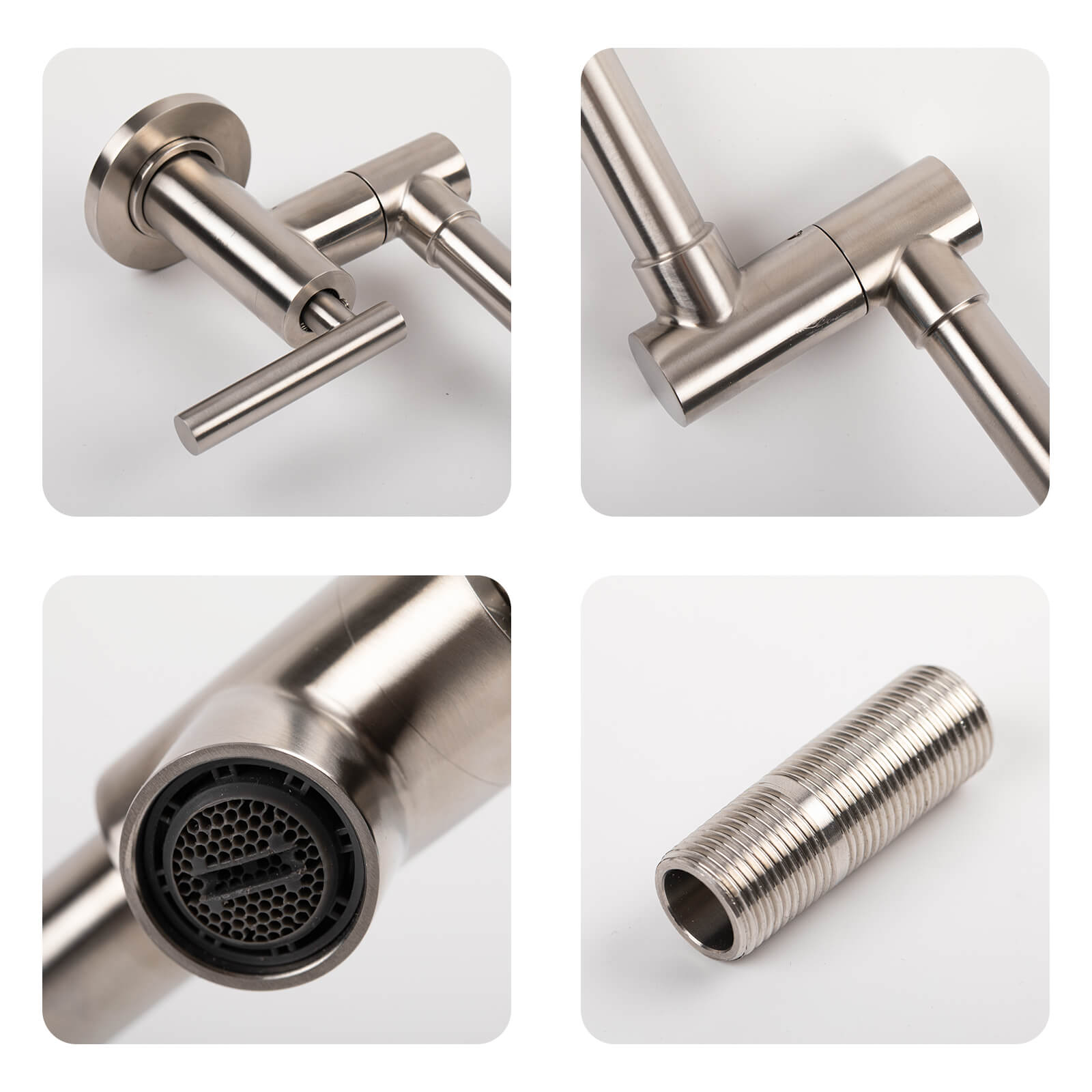 Besdor Pot Filler Faucet Stainless Steel Brushed Nickel (Lengthen)