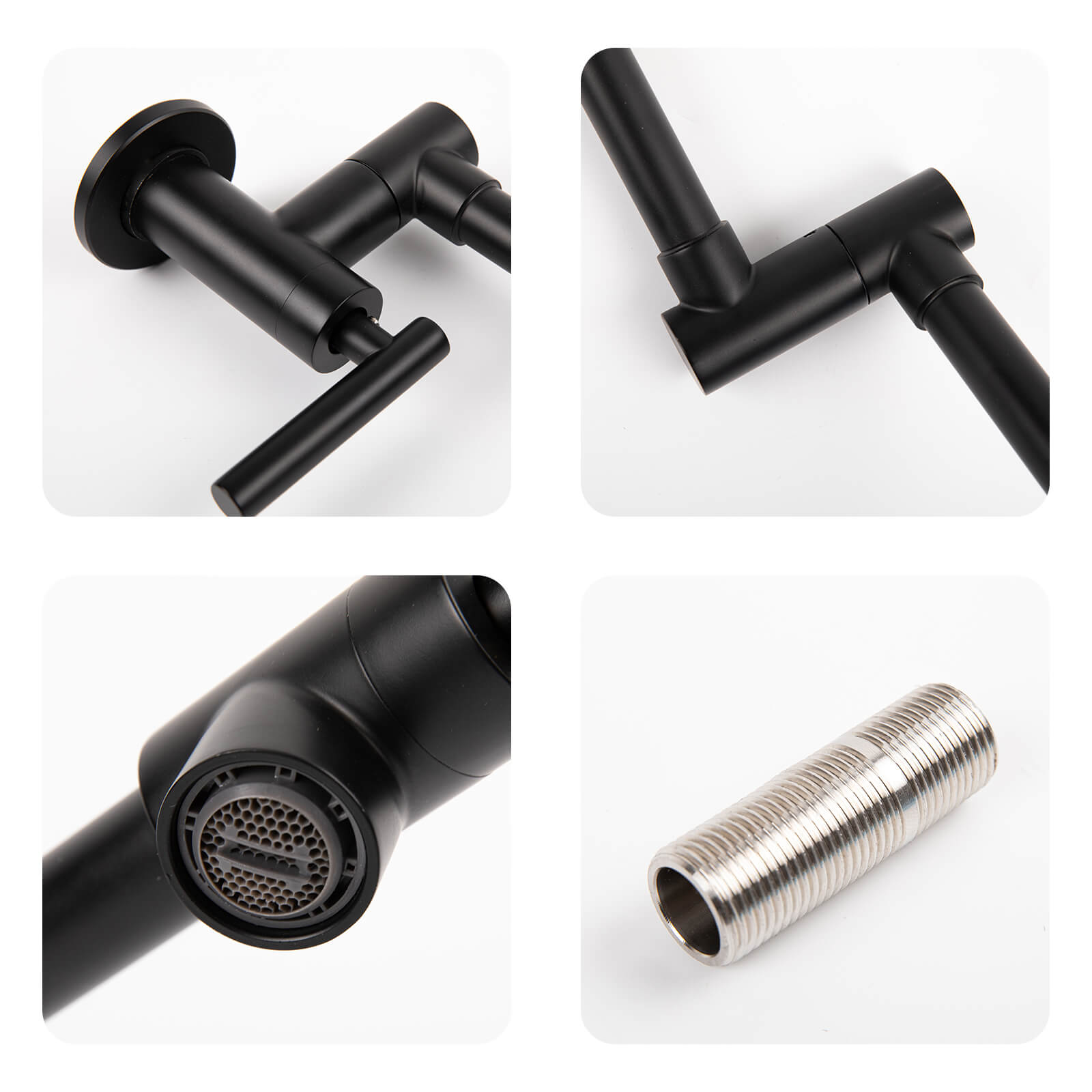 Besdor Pot Filler Faucet Stainless Steel Matte Black (Lengthen)