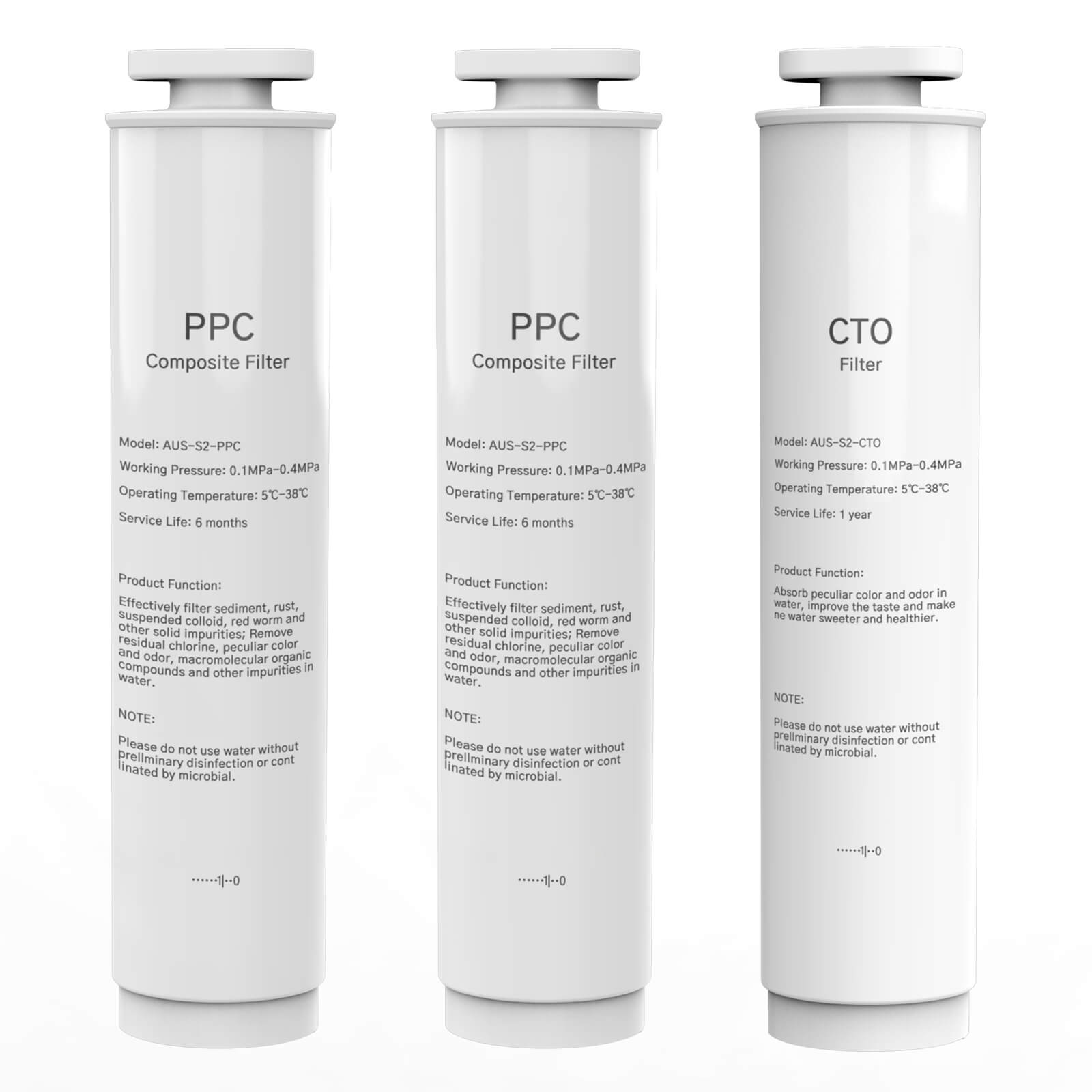 BUF1-PPC Filter x 2 and BUF1-CTO Filter x 1, Replacement for BUF1 Ultrafiltration System